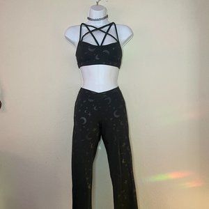 dolls kill the grave girls pentagram bralette and flare yoga pants set TOP ONLY